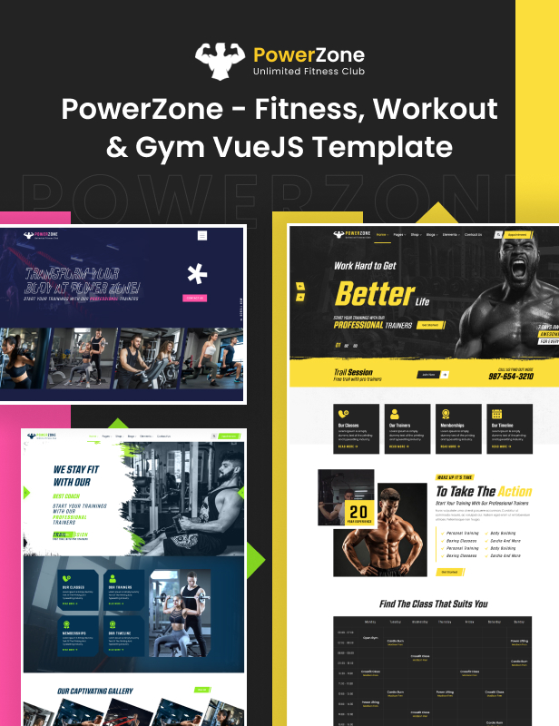 PowerZone - Fitness, Workout & Gym VueJS Template